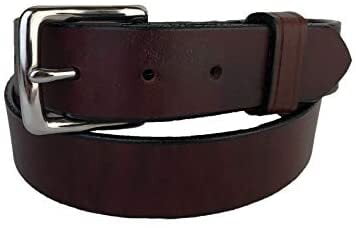 Handmade Amish Men's Leather Belt Crafted Rustic Cowhide with Snap On Buckle Handmade Amish Men's Leather Belt Crafted Rustic Cowhide with Snap On Buckle