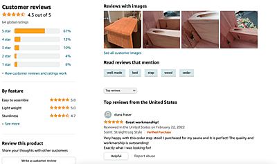 Vundahboah Amish Goods Cedar Wood One Step Staight Stool Vundahboah Amish Goods Cedar Wood One Step Staight Stool